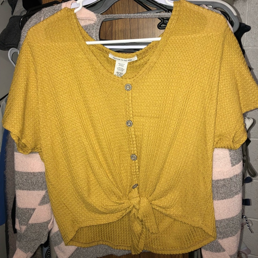 Caution to the Wind Gold Blouse
